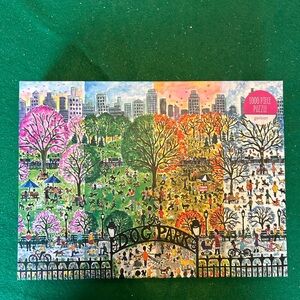 100 Piece Puzzle.  Dog Park In Four Seasons